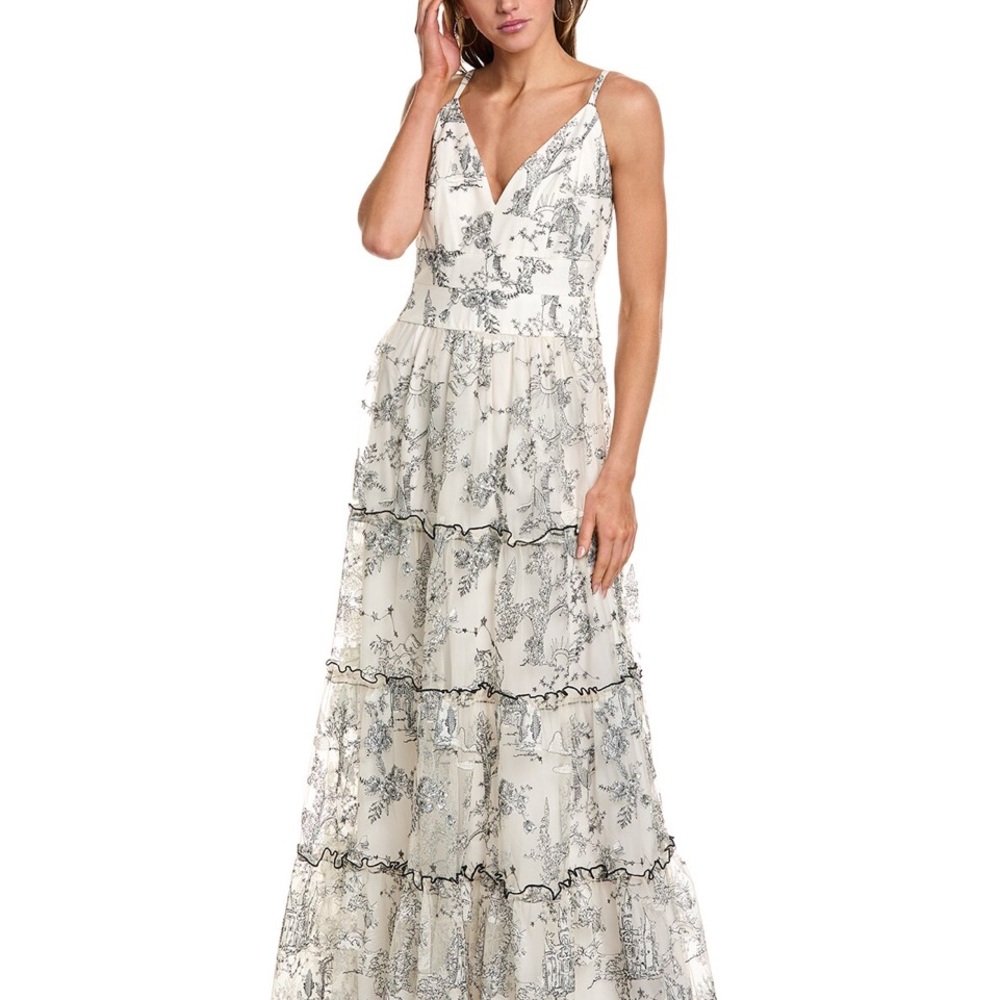 NWT Johnny Was  White and Black Floral Dress
